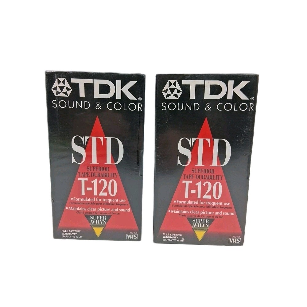 2 PK TDK STD T-120 High Quality Recording VHS VCR Tapes –Brand New Sealed